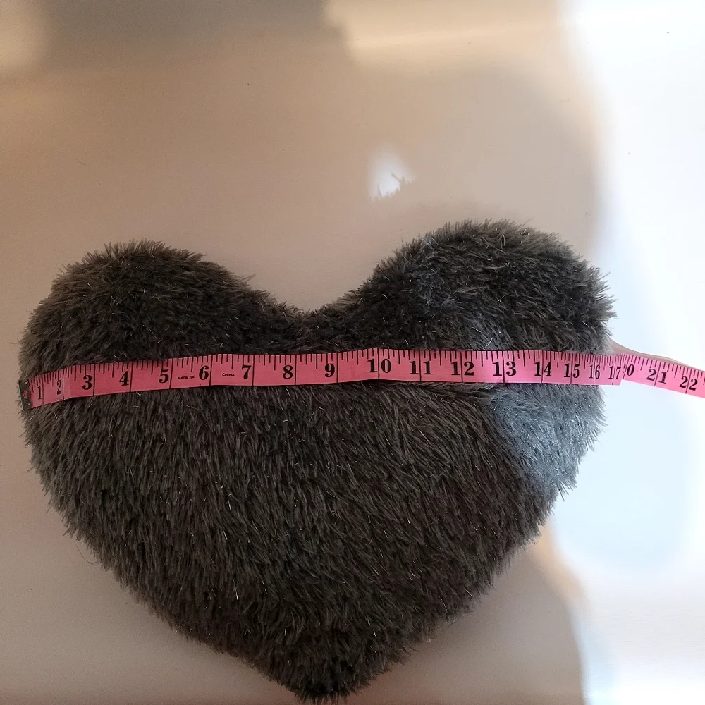 Gray/Silver with shine heart accent pillow 16